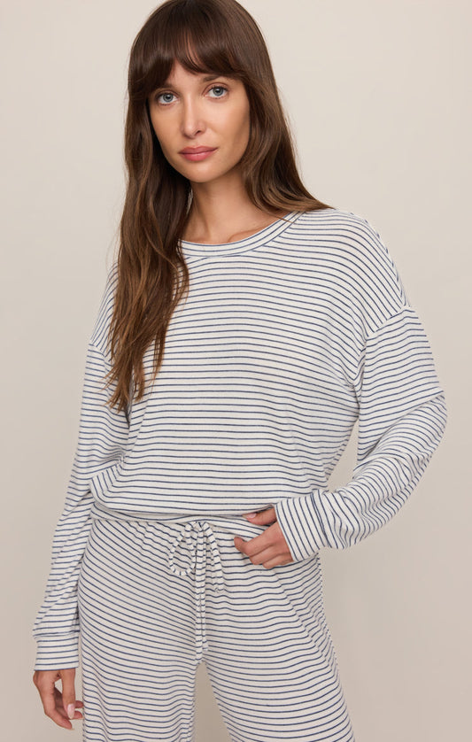 Classic Stripe Long Sleeve Top - Eclipse