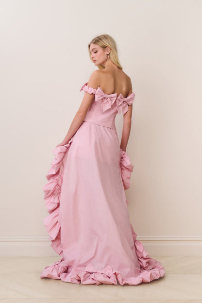 Winston Silk Taffeta Bow Top - Pink