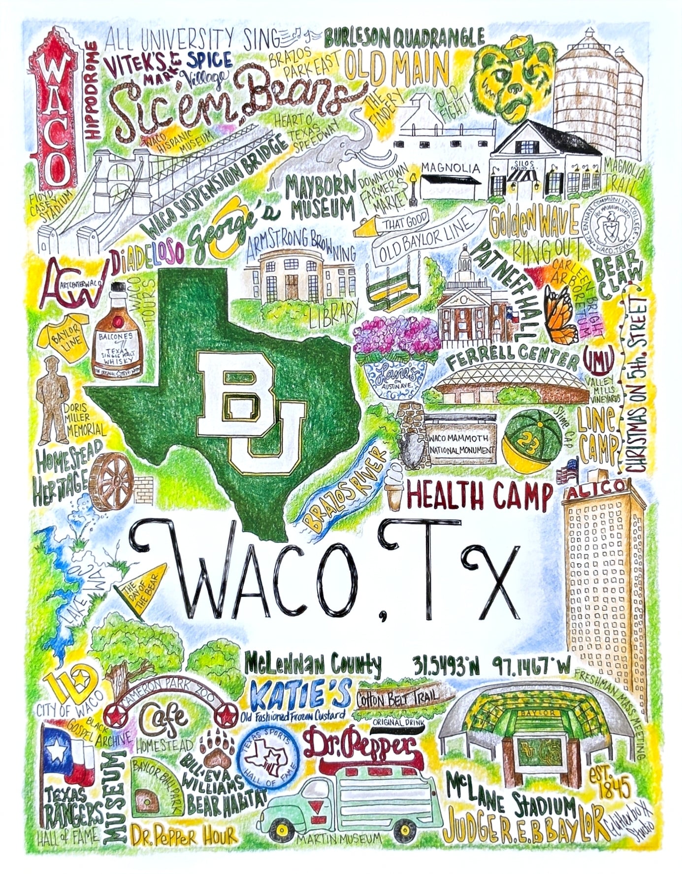 GLITTERBOXX - Hometown Print - Waco, TX
