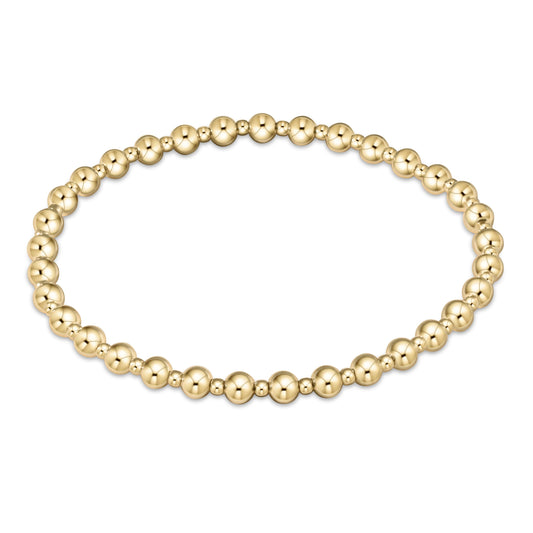 eNewton - Classic Grateful Pattern 4mm Bead Bracelet - Gold