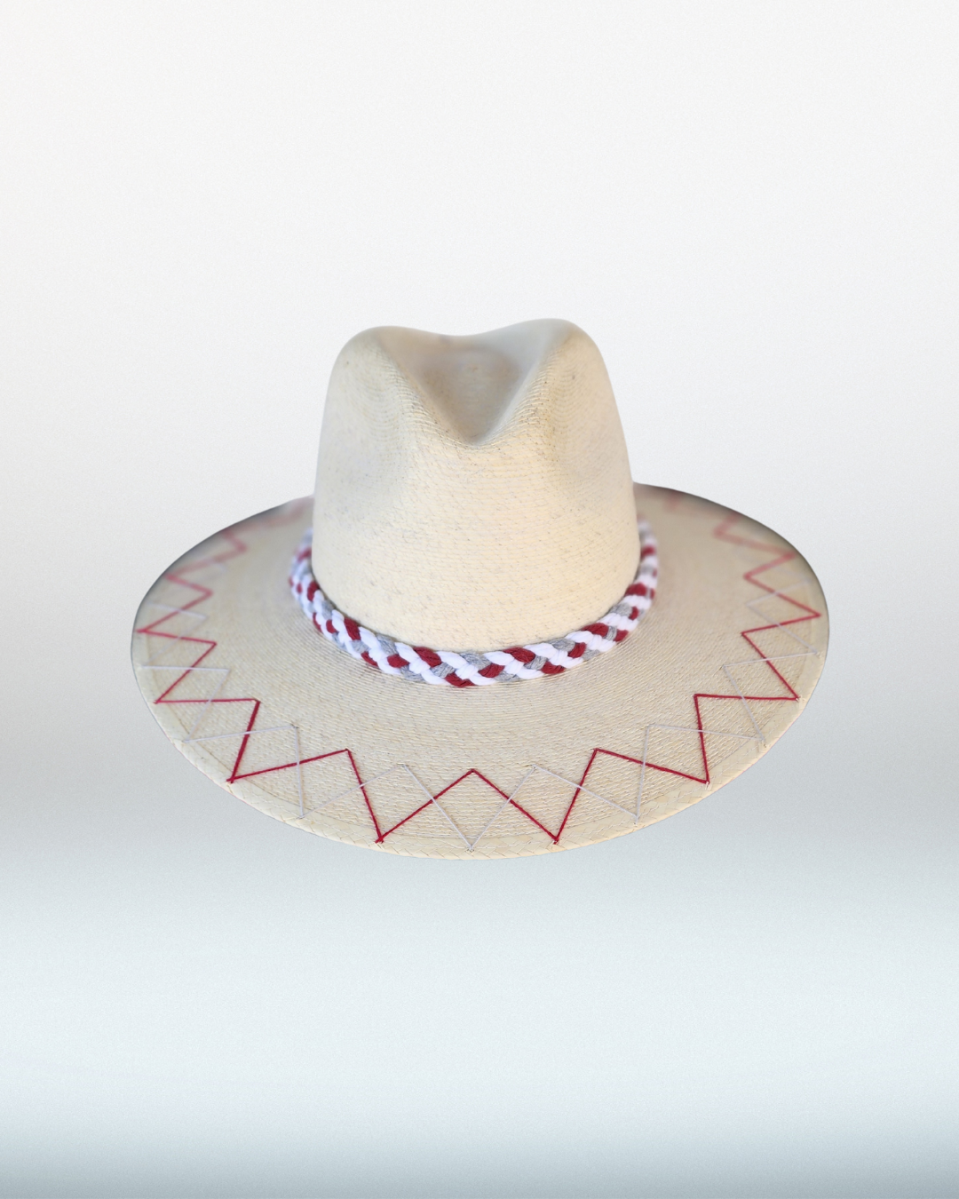 Alabama "A" + Double Zig Zag Brim Palm Hat