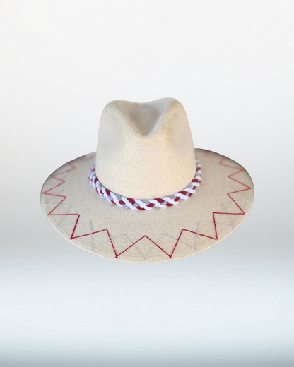 Alabama "A" + Double Zig Zag Brim Palm Hat