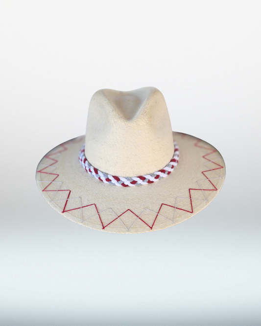 Alabama "A" + Double Zig Zag Brim Palm Hat