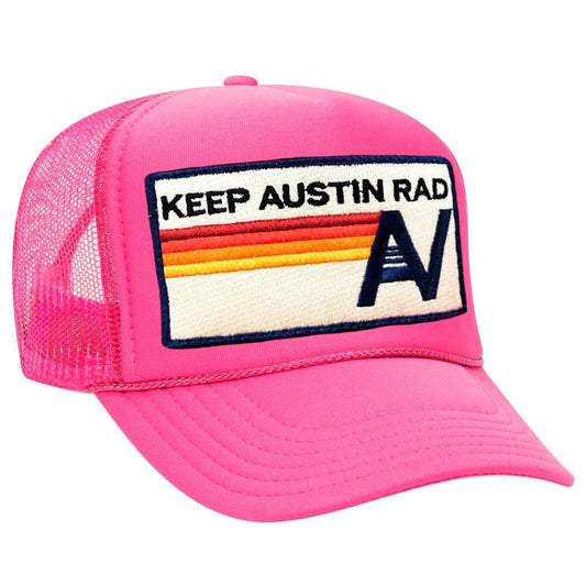 Keep Austin Rad Vintage Trucker Hat - Neon Pink