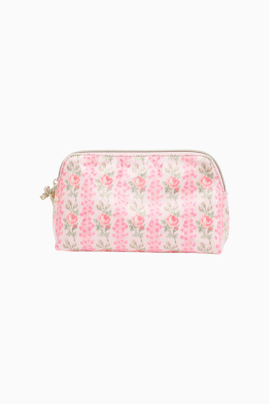Heirloom Print Small Travel Pouch - Pink Macaroon