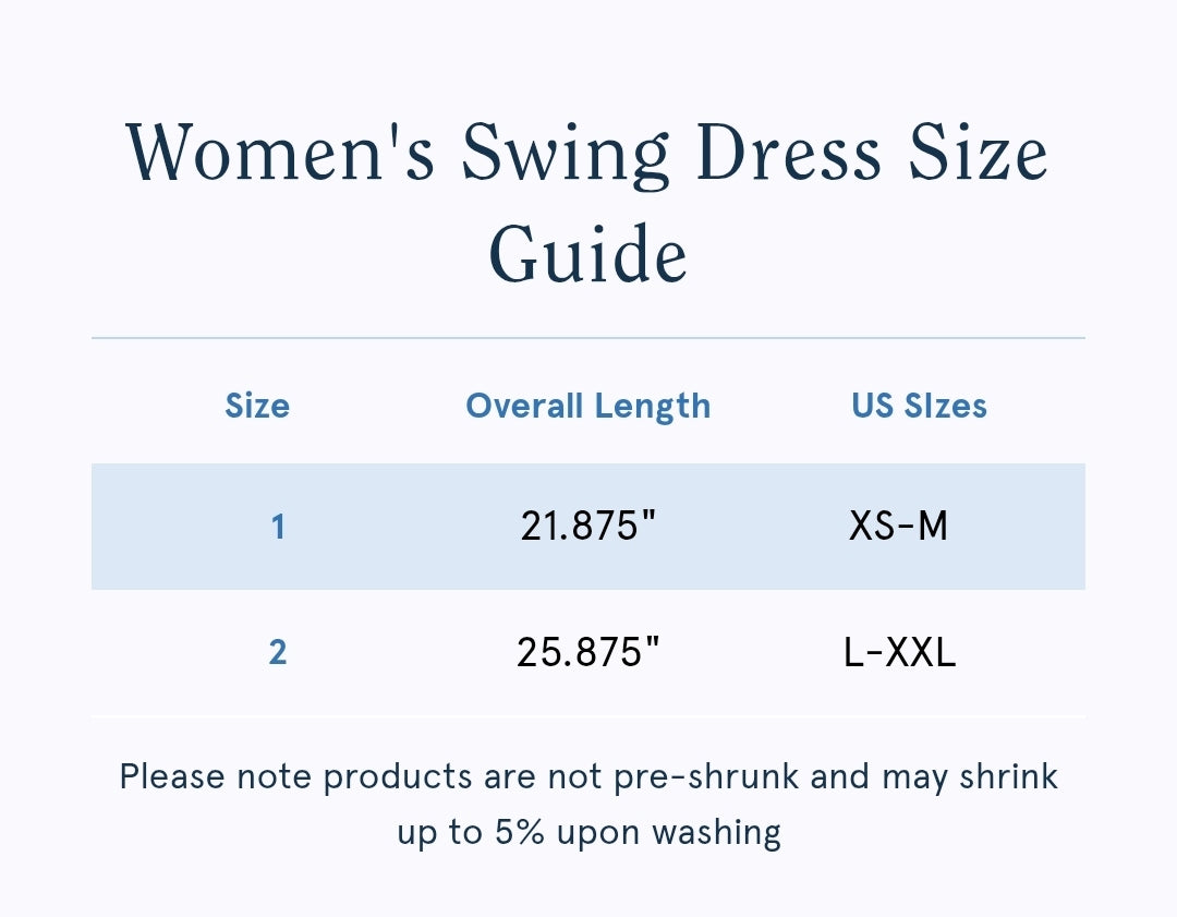 Women's Swing Dress - White w/Light Blue