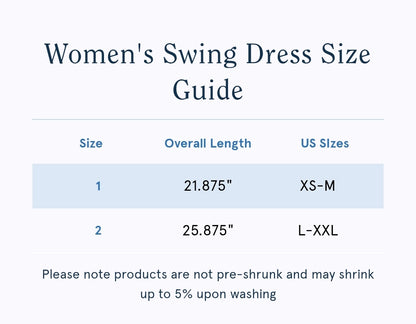 Women's Swing Dress - White w/Light Blue