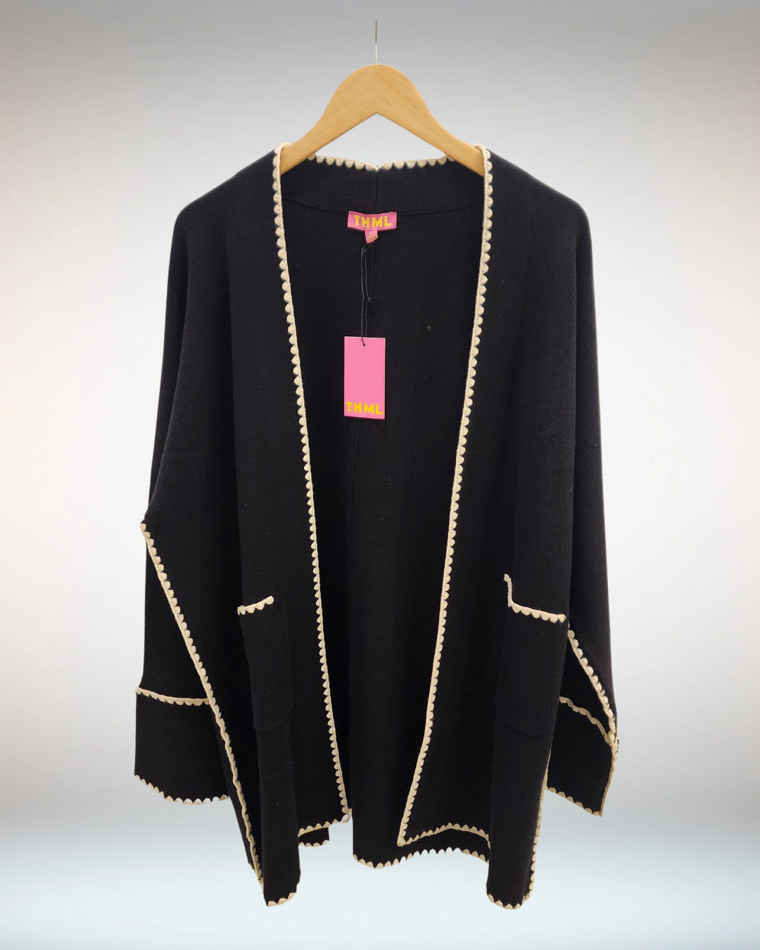 Long Sleeve Midi Cardigan - Black