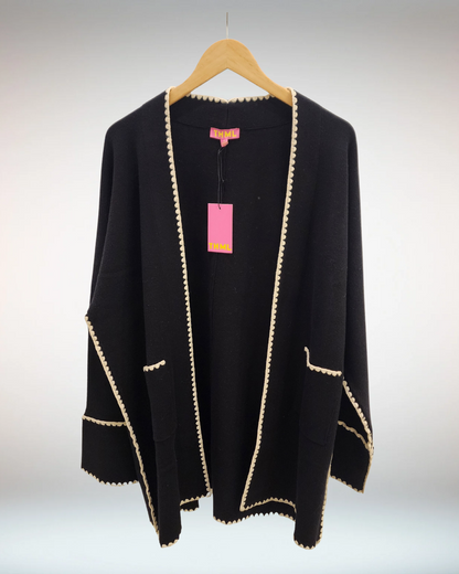 Long Sleeve Midi Cardigan - Black