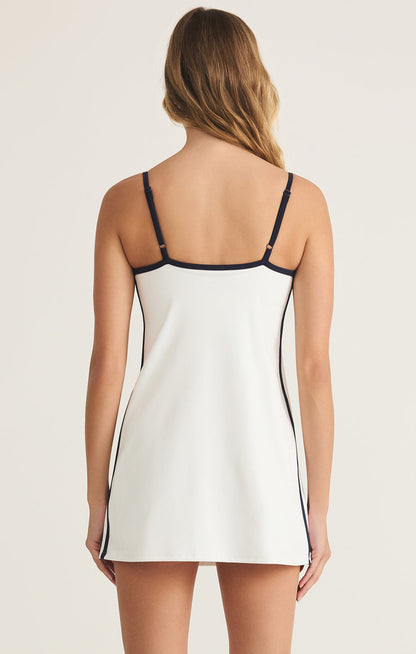 Varsity Contrast Mini Dress - White