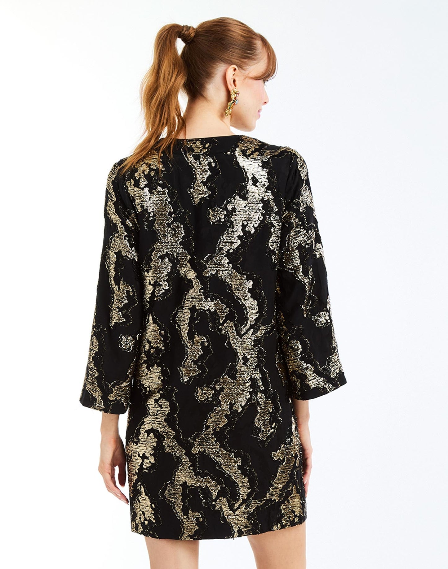 Ines Mini Dress - Black Gold