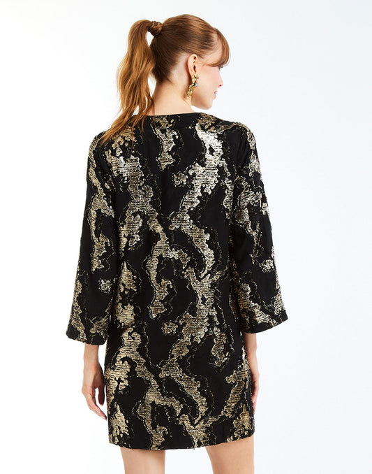 Ines Mini Dress - Black Gold