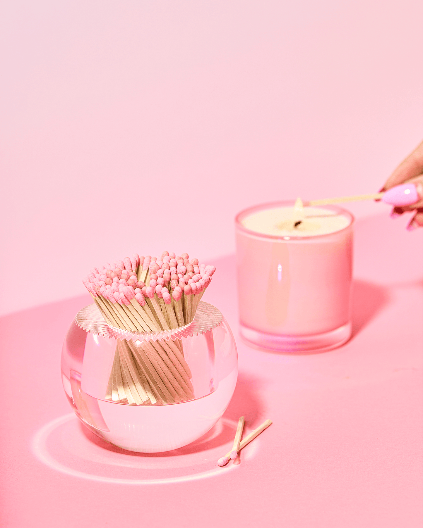Round Match Striker | Light Pink Matches
