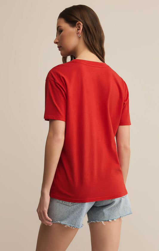 USA Boyfriend Tee - Cabana Red