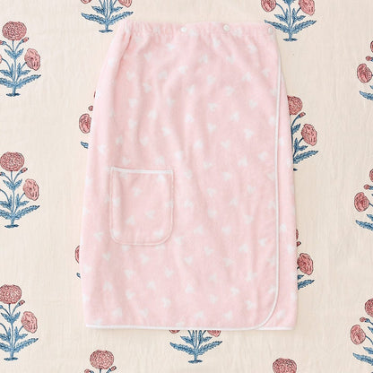Towel Wrap - Tossed Pink Hearts