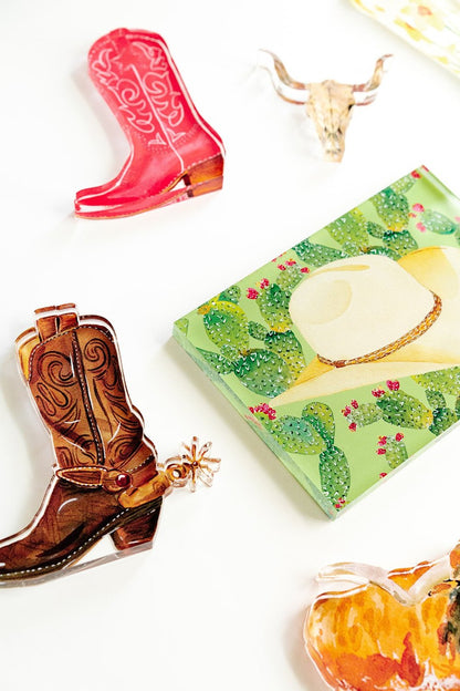 Red Boot Acrylic Art Block Large