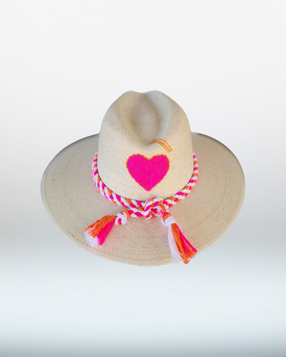 Hot Pink Heart Palm Hat