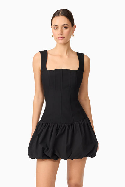 Ingrid Bubble Mini Dress - Black