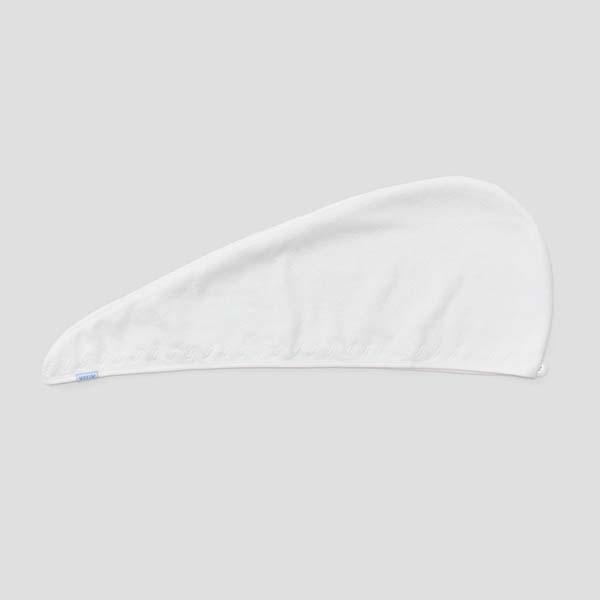 Hair Towel - White Embroidered Towel