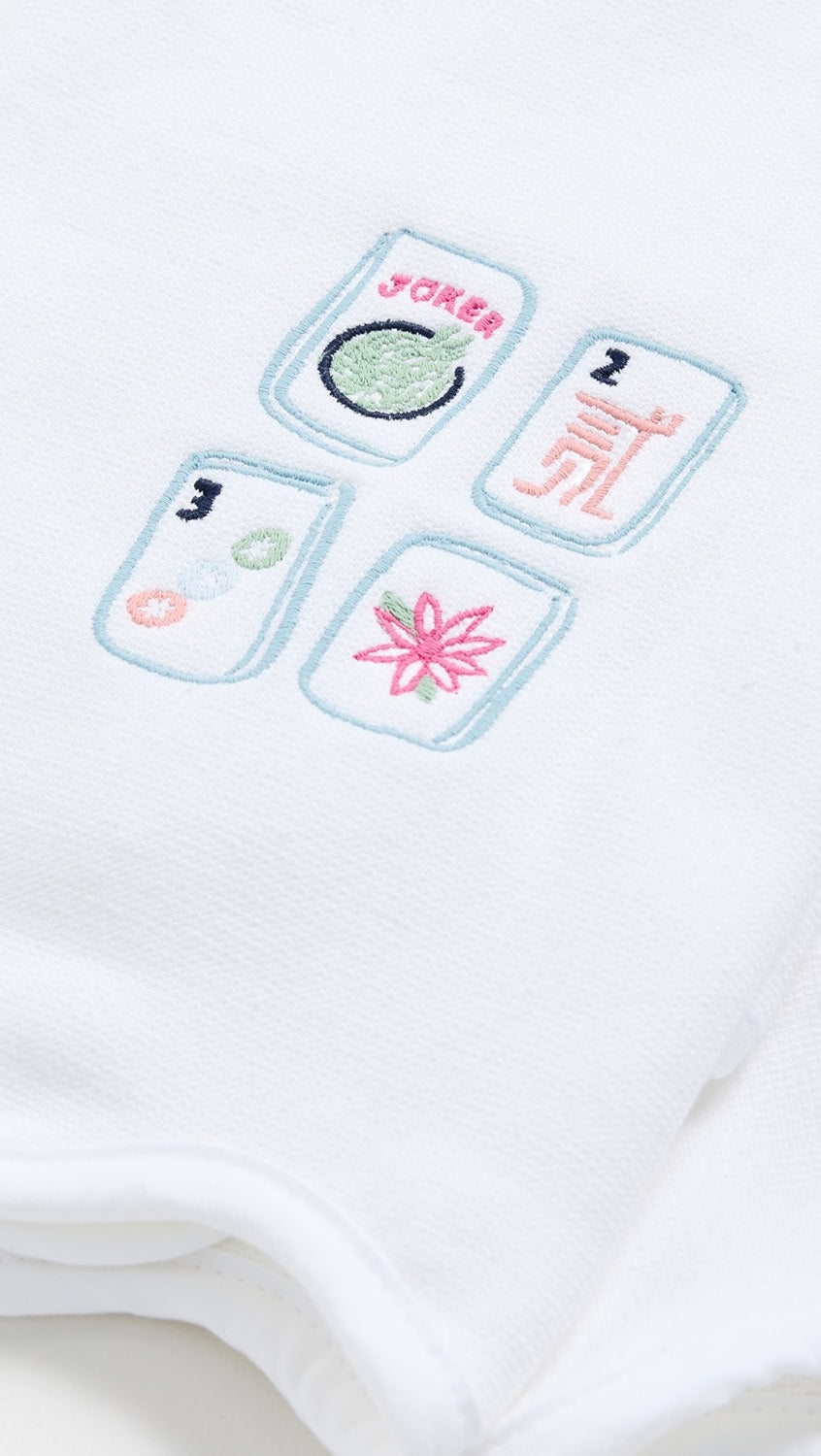 Mahjong Tiles Scalloped Powder Bath Towels