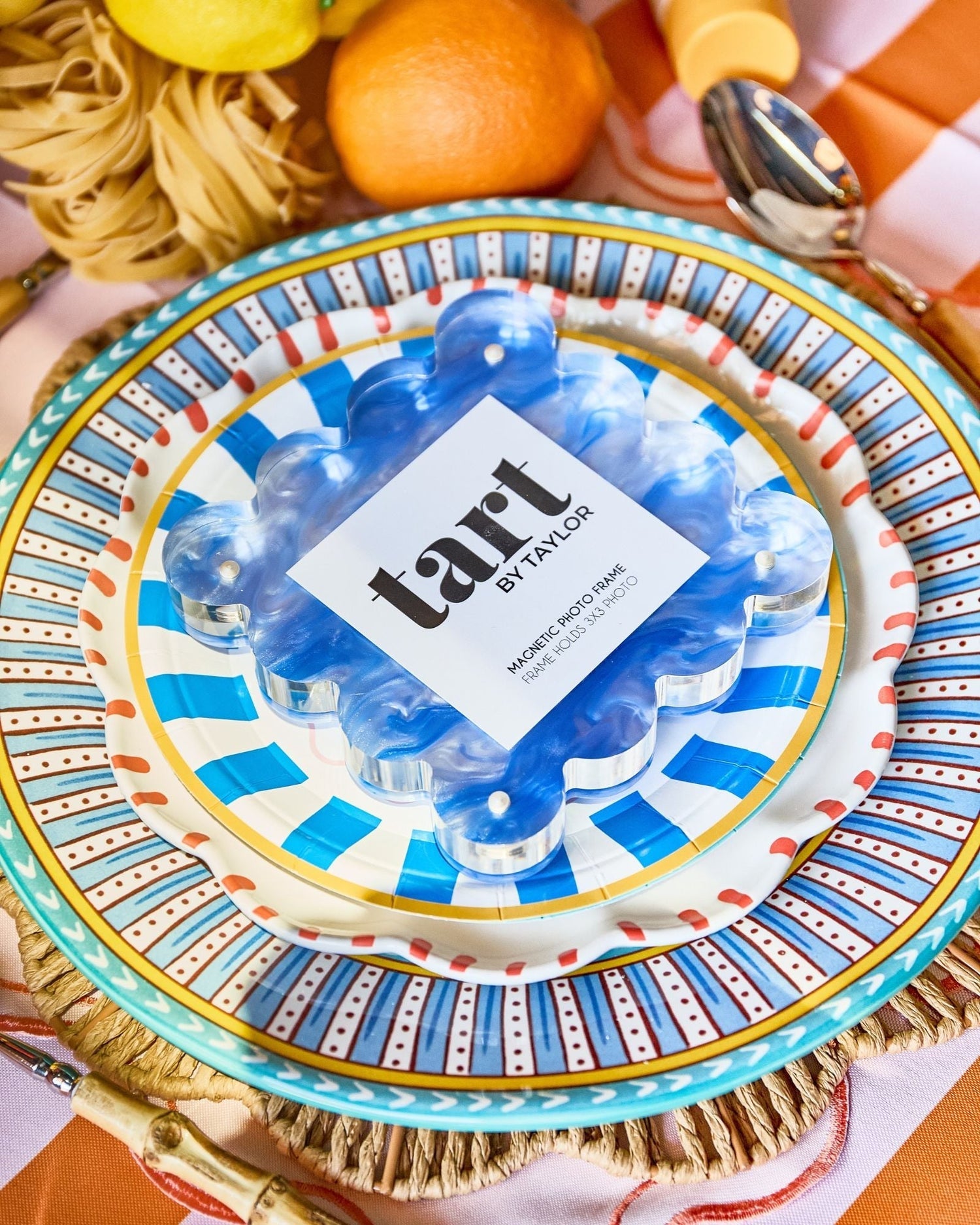 Blue Marbled Mini Acrylic Picture Frame