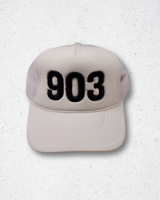 903 Trucker Hat - White & Navy