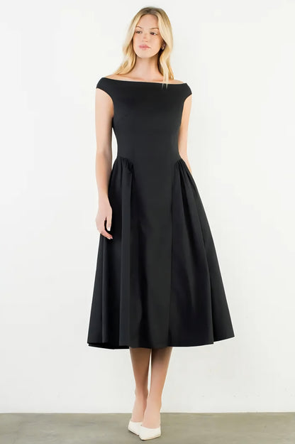 Sleeveless Midi Dress - Black