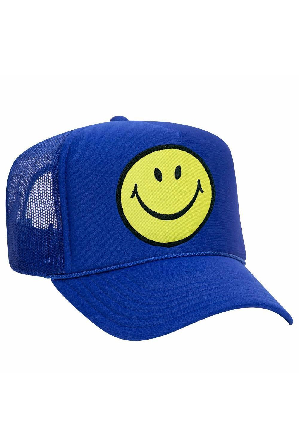 VINTAGE SMILEY TRUCKER HAT - ROYAL