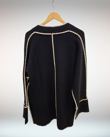 Long Sleeve Midi Cardigan - Black