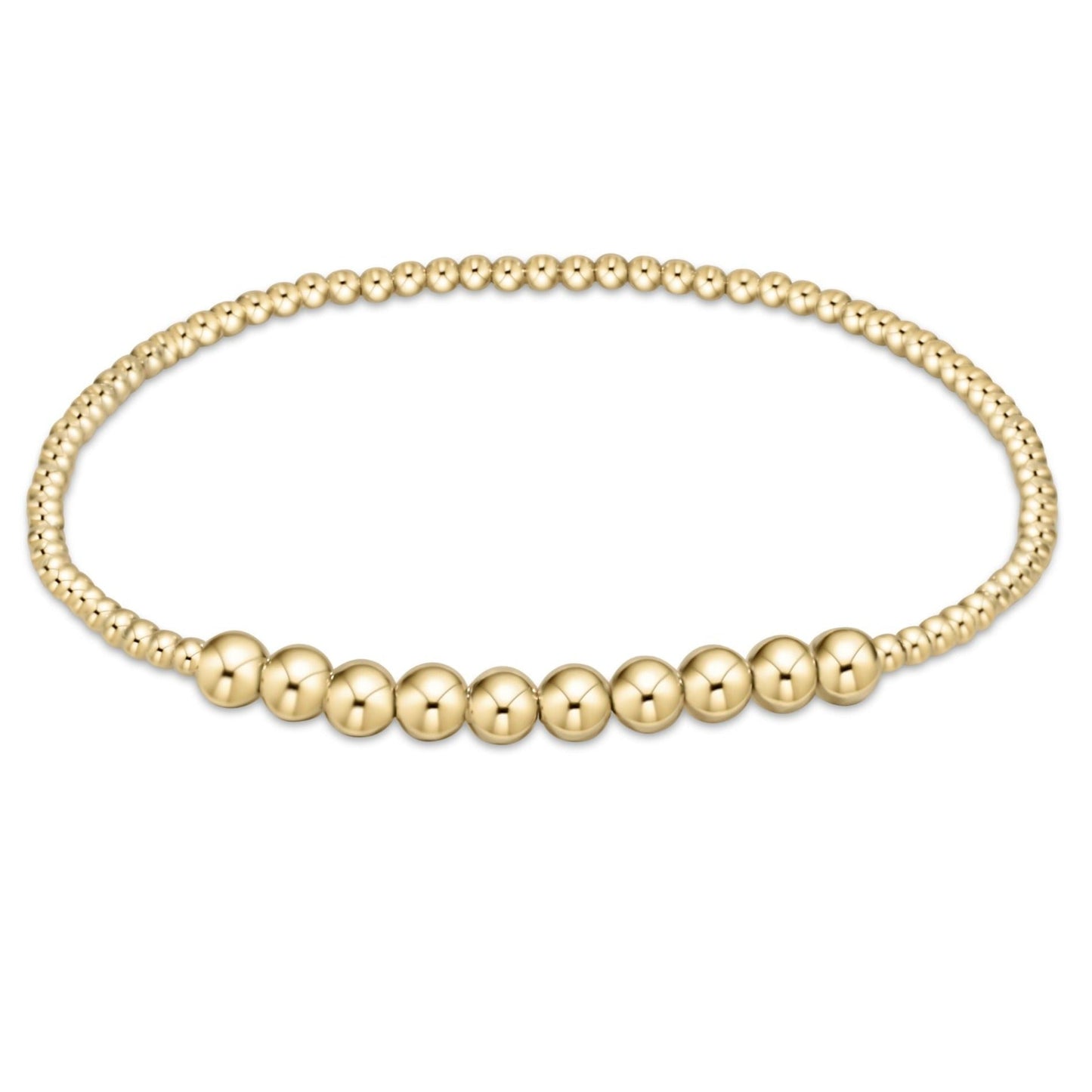 eNewton - Classic Gold Beaded Bliss 2mm Bead Bracelet - 4mm Gold