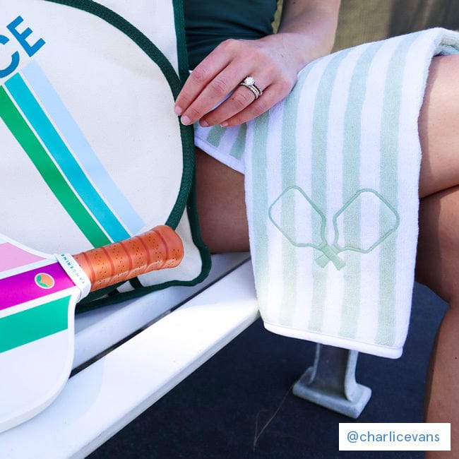 Pickleball Towel - Pickle Green Paddles