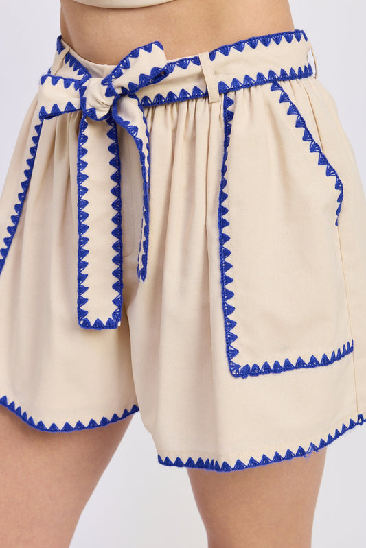 Donatella Shorts - Natural Cobalt