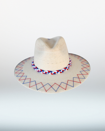 SMU + Double Zig Zag Brim Palm Hat