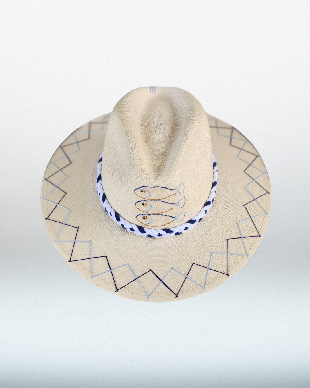 Bahamas Fish White Palm Hat