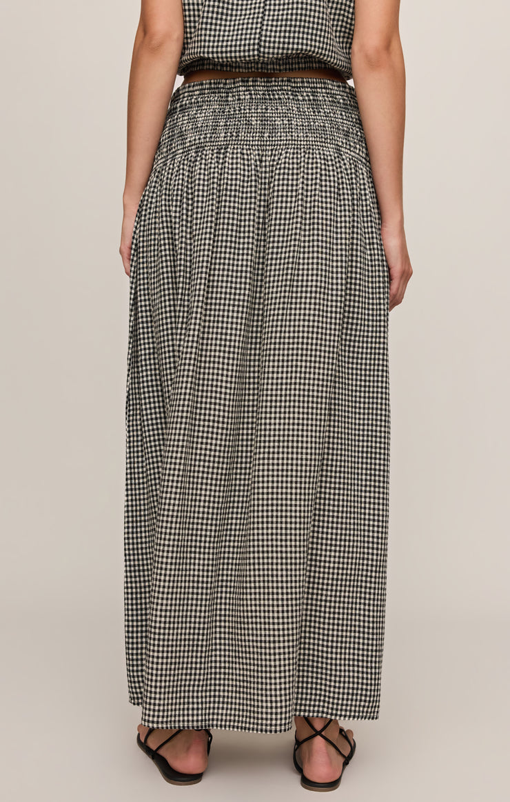 Brooke Gingham Maxi Skirt - Black