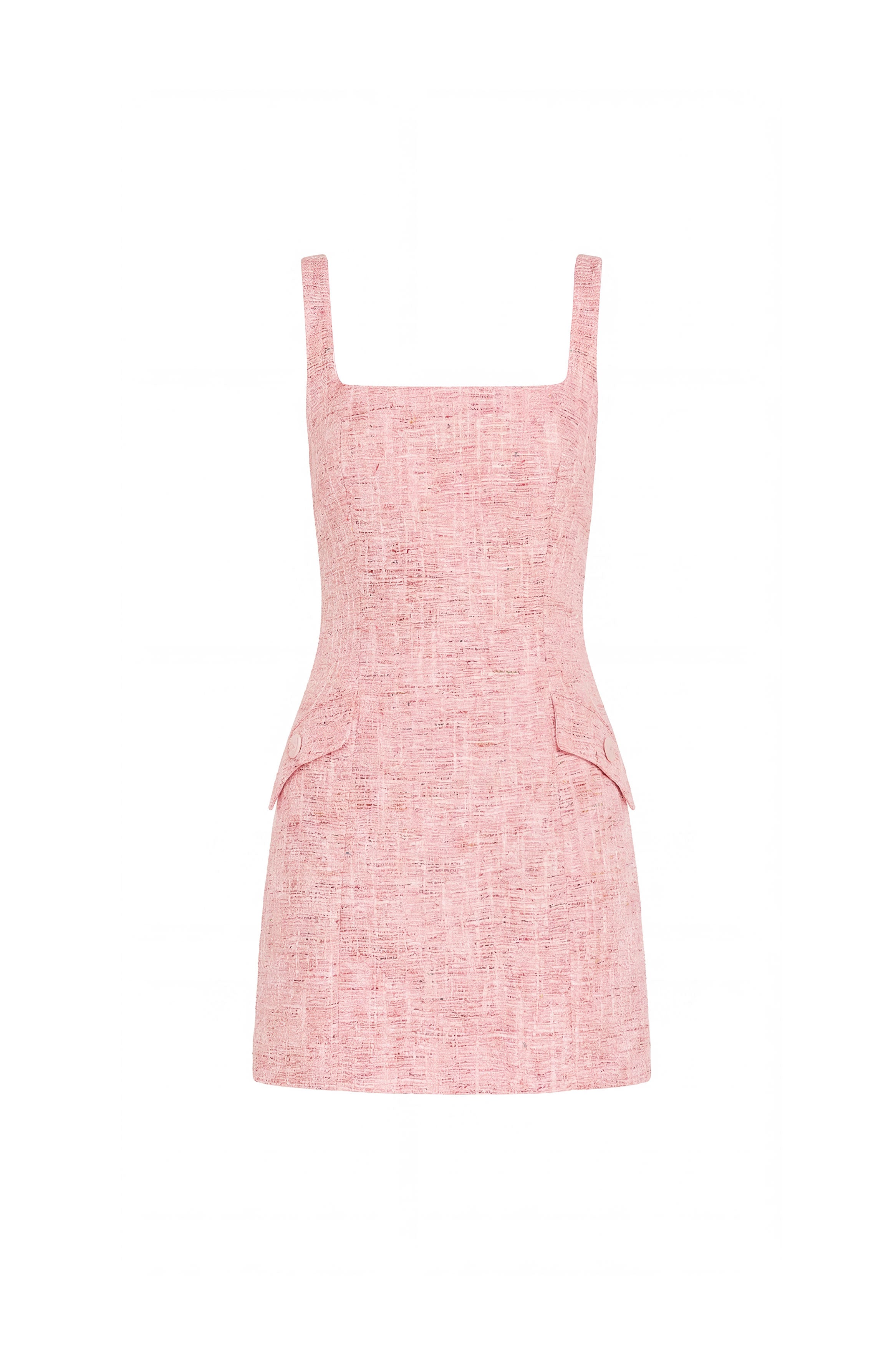 Addeline Dress in Palmira Tweed - Red Ivory