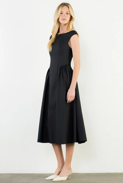 Sleeveless Midi Dress - Black