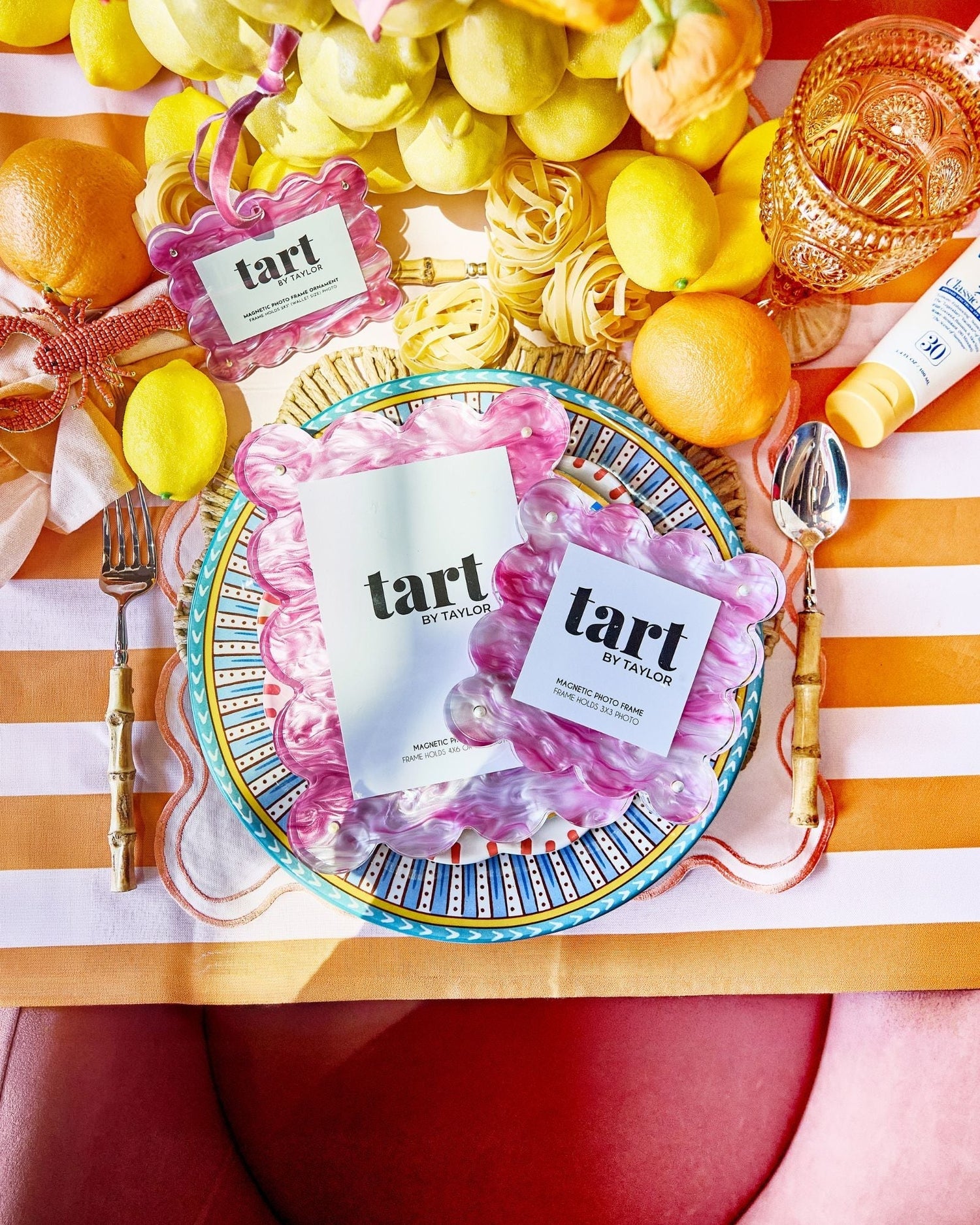 Pink Marbled Mini Acrylic Picture Frame