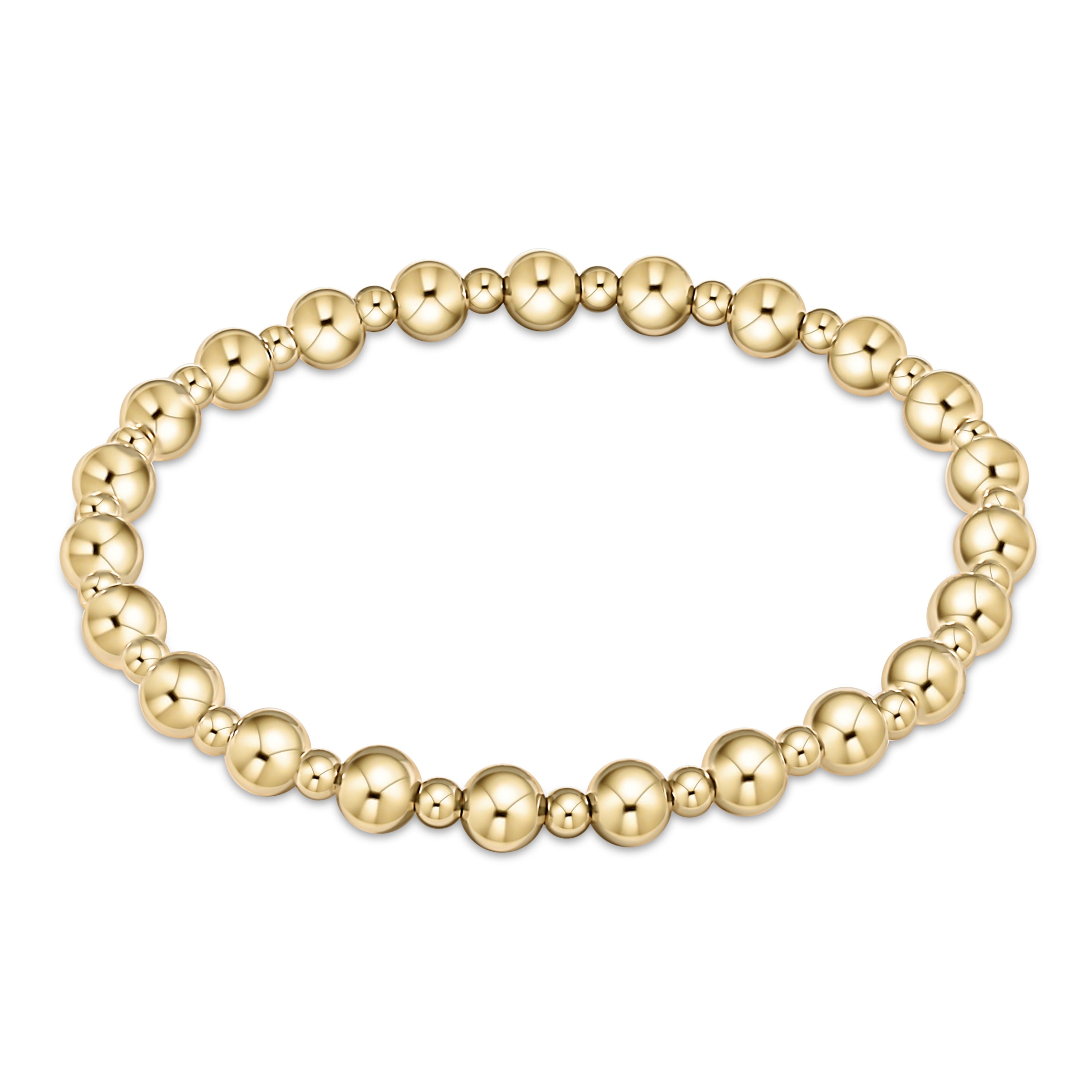 Extends - Classic Grateful Pattern 5mm Bead Bracelet - Gold