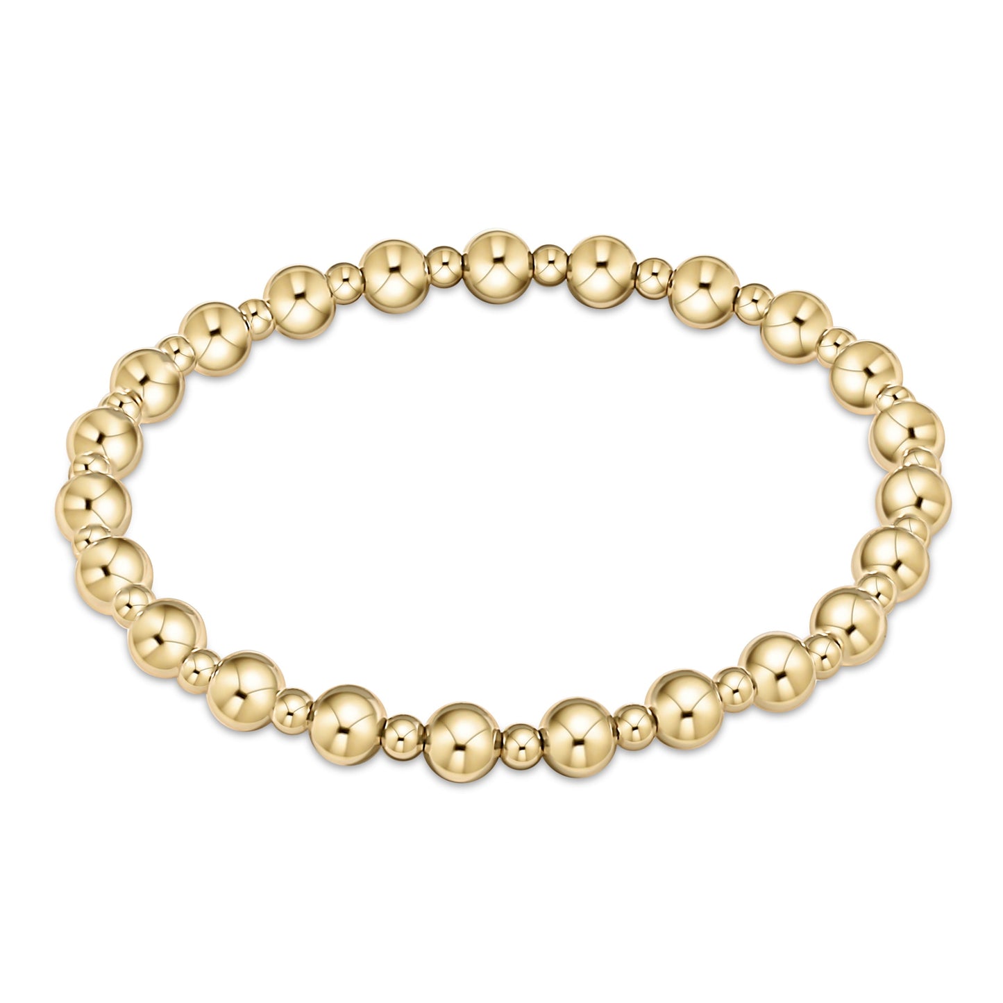 Extends - Classic Grateful Pattern 5mm Bead Bracelet - Gold