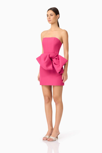 Elysie Bow Mini Dress - Orchid