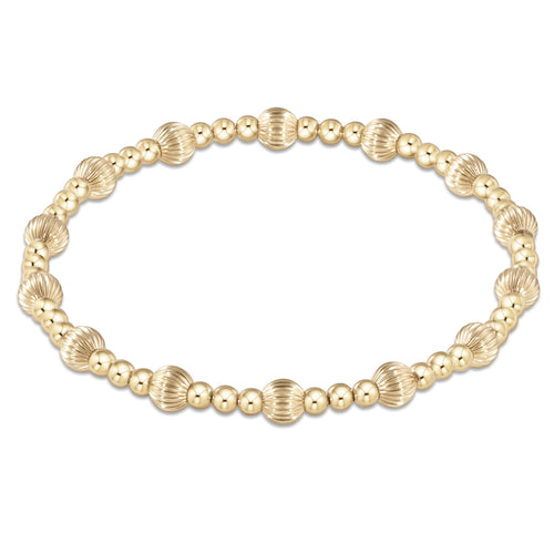 eNewton Extends - Dignity Sincerity Pattern 5mm Bead Bracelet - Gold