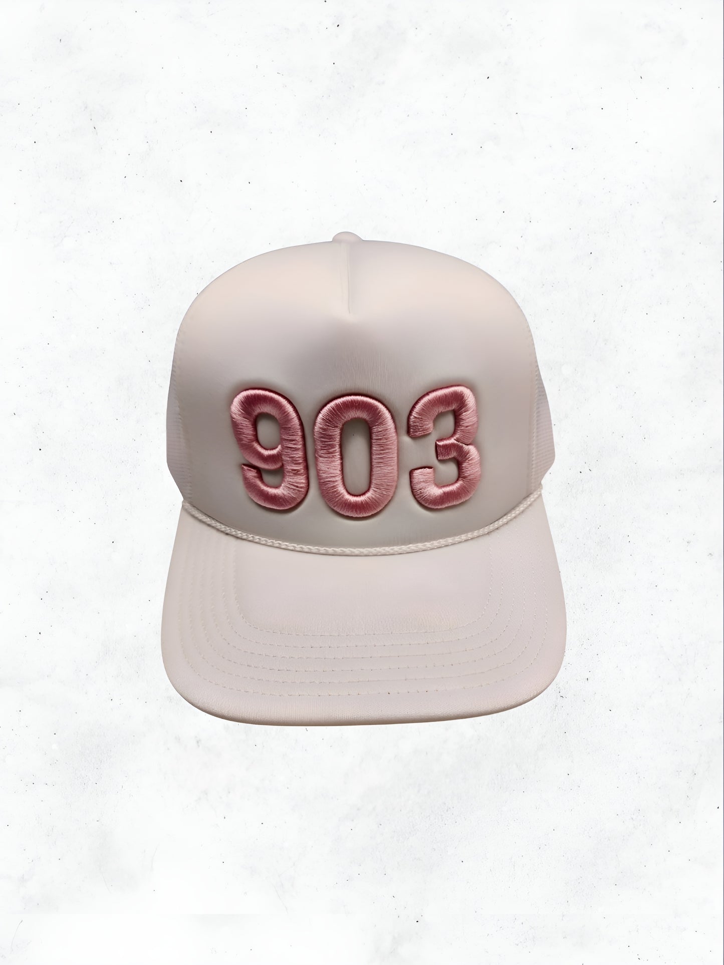 903 Trucker Hat - White & Light Pink