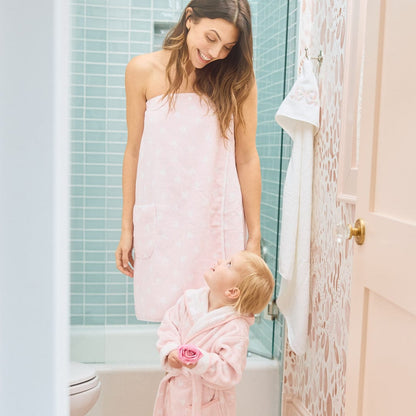 Towel Wrap - Tossed Pink Hearts