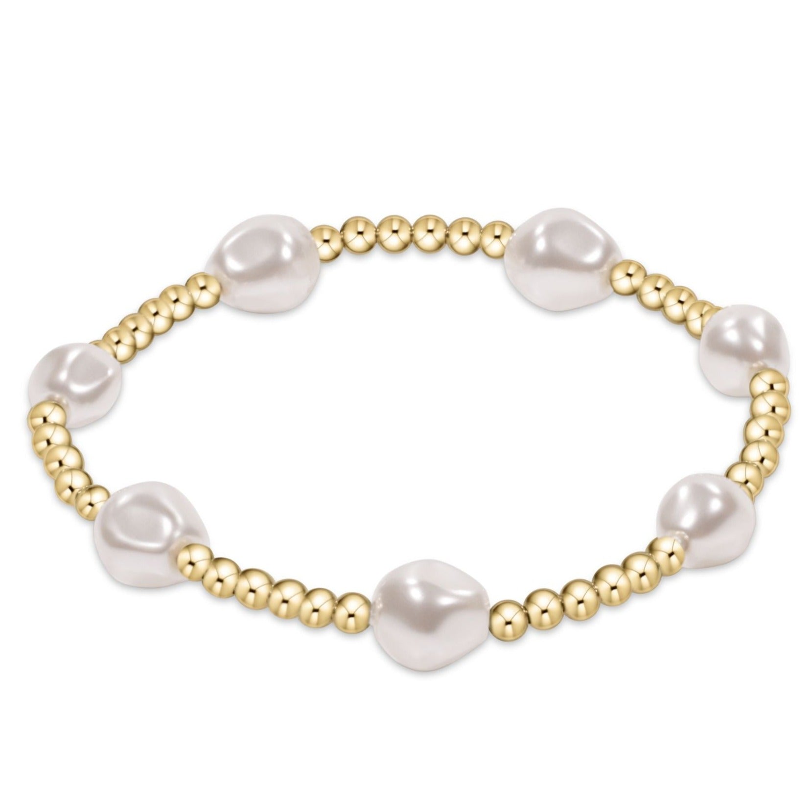Admire Gold 3mm Bead Bracelet - Pearl - Spinout