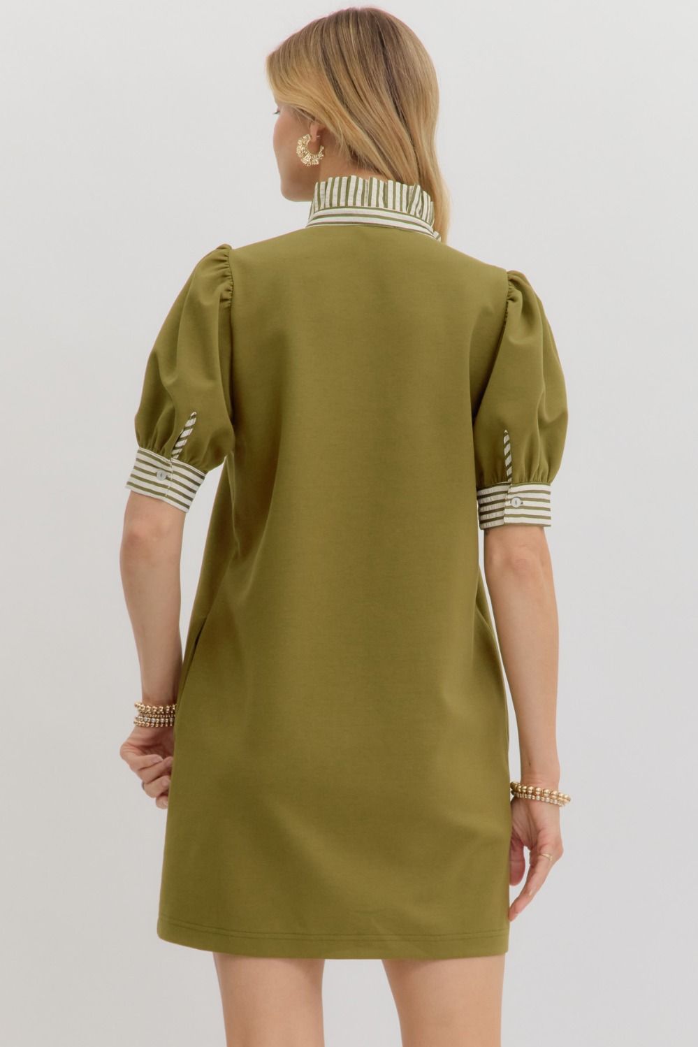 Pullover Polo Dress - Olive