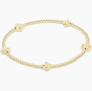 Signature Cross Small 2mm Gold Bracelet - Gold