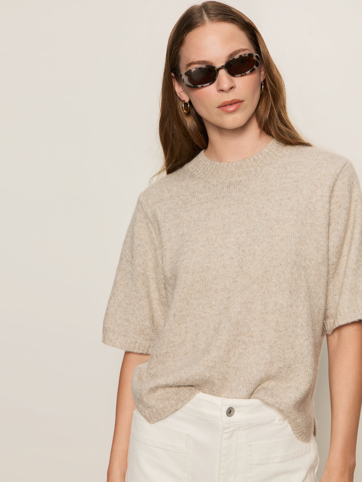 Perfect Sweater Tee - Heather Pearl