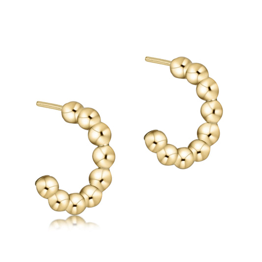 eNewton - Beaded Classic 1" Post Hoop - 4mm Gold