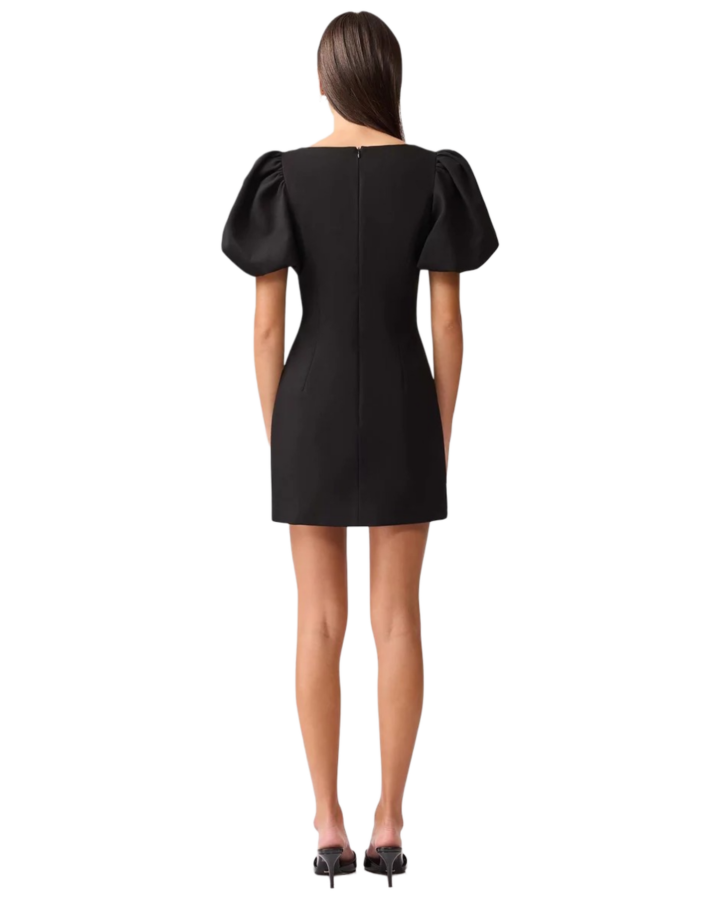 Marina Sleeve Mini Dress in Black & White